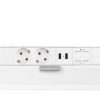 Filex Power Desk Up® 1.0 - 2x 230V, 2x Usb chargers, 2x keystone - White