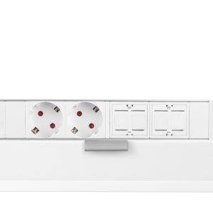Filex Power Desk Up® 1.0 - 2x 230V, 2x keystone - White